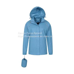 Best Quality Women Portable Lightweight Running Hiking Waterproof Rain Jacket thumbnail-2