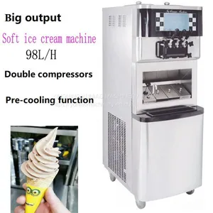 3 Flavors Commercial Soft Ice Cream Machine Stainless Commercial Refrigerator Soft Ice Cream Machine Soft WT/8613824555378 thumbnail-1