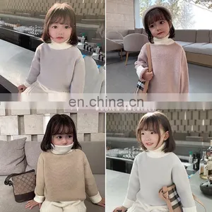 4201/ China Manufacturer High Quality Turtleneck Baby Girl Sweater Thicken Fashion Knitted Top thumbnail-4