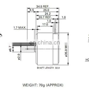 EG-530YD 6V 12V 2400rpm RC DC Fan Motors for Cassette Tape Recorder and Rotating Display thumbnail-4