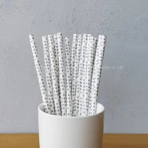 Grey Pattdern Drinking Paper Straws thumbnail-1