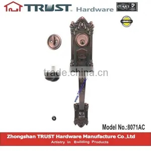 8071AC:TRUST Zinc Alloy Strong Handle Lockset With Brass Cylinder thumbnail-1