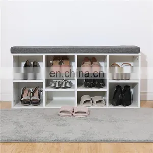 Shoe Rack Storage Bench Organiser Wooden Shelf Cupboard Box thumbnail-1