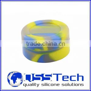 High Quality 7ml Customized Small Glass Storage Jars With Wooden Lids/ Oil Dab Wax Container/ Silicone Wax and Oil Container thumbnail-1