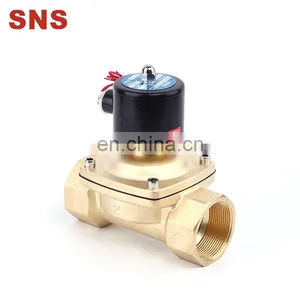 SNS 2W Series Brass Electric Solenoid Valve Normally Closed Water, Air, Diesel DC12V 24V 110V 220V thumbnail-1