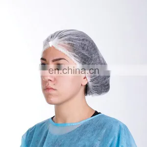 Laboratory Disposable Surgical Non Woven Nonwoven Bouffant Head Cap thumbnail-2
