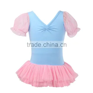 Wholesale Puffy Sleeves Leotard With Short Ballet Performance Tutus For Kids thumbnail-1