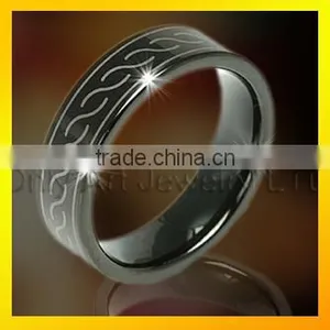 Cheap Wholesale Tungsten Band Rings Engraved Ring for Man thumbnail-1