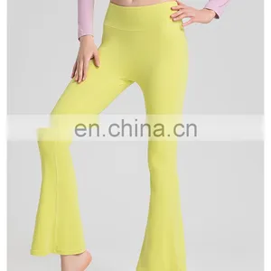 Fashion High Waist Wide Leg Flared Hot Gym Yoga Pants Butt Lift Bell Bottom Dance Fitness Leggings Workout Sport Wear For Women thumbnail-3