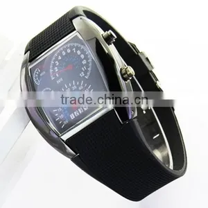 Flashing Blue Lights Silicone Flight Military Watches for Men thumbnail-2