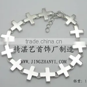 Cross Bracelet in Sterling Silver--OEM thumbnail-1