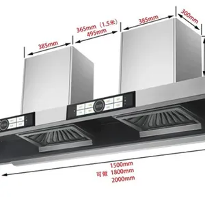 Top Suction Commercial Catering, Rural Firewood and Soil Stove, Large Suction Range Hood, Stainless Steel Cover, （Wechat:13510231336） thumbnail-1