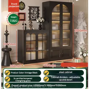 Professional Office File Cabinet Trophy Display Rack With Arched Glass Doors and Interior LED Support thumbnail-5
