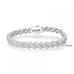 18K Plated Cuban Bracelet 5A Grade Zircon Simple Luxury Jewelry For Girlfriends Lovers Christmas Valentine Birthday Gift thumbnail-5