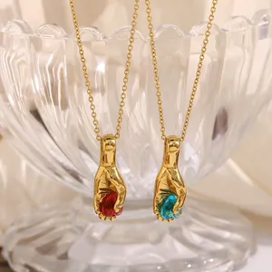 Stainless Steel Necklace With Laser Engraving Logo Option, 18K Gold Plated or Rose Gold Finish Available thumbnail-4