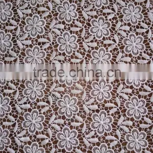 Wholesale Embroidery Fabric Polyester Full Lace Milk Silk Water Soluble Full Lace Fabric For Garment Accessory With Ladies Cloth thumbnail-3