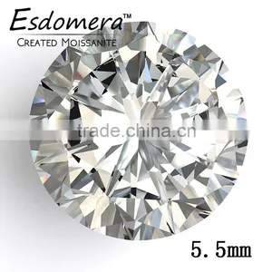 5.5mm Wholesale Esdomera White Color Moissanite Loose Stones Round Brilliant Cut Colorless thumbnail-1