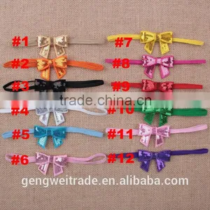 Fashion Girls Sequin Big Bow Hairbands Cute Infant Toddler Girls Headwear Kids Hair Accessory Wholesales Mixed Colors thumbnail-2