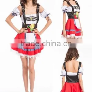 Costumes Bulk and Dropship Apparel Pink Fantasy German Girl Oktoberfest Costume Dress Beer Maid Costums thumbnail-1