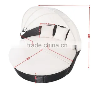 Wholesale Furniture Daybed Unique Design Sofa Garden Rattan Lounge Bed thumbnail-3