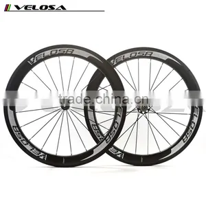 Velosa Logo Carbon Bicycle Wheels With Bitex R51 Hub 700C Chinese Carbon Road Wheelset 60mm 25mm Wide thumbnail-1