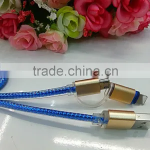 Led Lighting 8pin Micro Usb Cable, Phone Charging Cable, Data Usb Cable 2in1 Usb Cable for IPhone thumbnail-3
