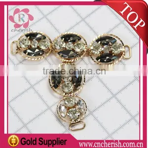 High Qulity Round Shape Black Color Hem Stone Decorative High Heel Shoe Ornaments With Shining Glass Beads thumbnail-2