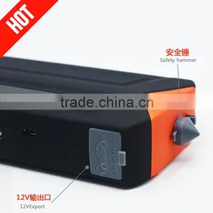 Factory Price 12000mAh for Gasoline and Diesel Cars Lithium Car Jump Starter With Safety Hammer thumbnail-6