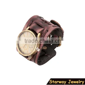 >>< SW16688 HOT SELLING Men Handmade Leather Watch Bracelet/ thumbnail-1