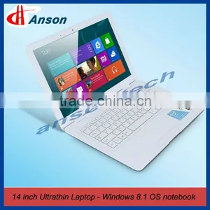 14.1 Inch White Slim Intel Celeron N2808 DDRIII 2GB 320GB HDD Windows 8 Laptop thumbnail-1