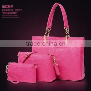 3pcs/set Woman Gender Handbags Ladies Fashion Restro Shoulder Bag Sets thumbnail-1