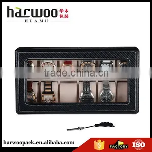 Factory Sale Attractive Style Carbon Fiber Unique Leather Watch Box 2016 thumbnail-1