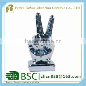 Electroplating Silver Hand Shape Custom Ceramic Souvenir thumbnail-1