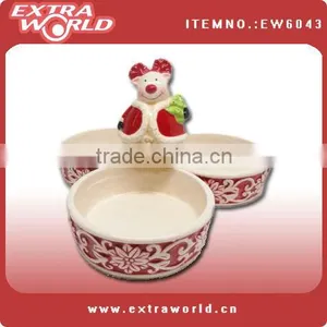 Ceramic Christmas Reindeer Dip Chiller Bowls thumbnail-1