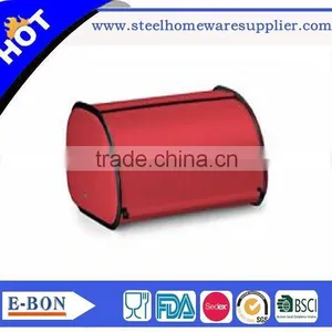 Modern Design Red Stainless Steel Bread Bin thumbnail-1