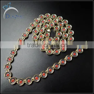 Hip Hop Hot Sale Fashion Gold Plated Flower Diamond Necklace thumbnail-2