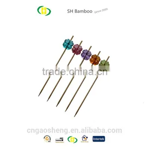 BAMBOO CLEAR ACRYLIC FLOWER SKEWER 4 IN thumbnail-1