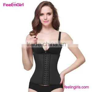 Black Women Steel Boned Latex Shaping Waist Trainer Training Corsets thumbnail-1