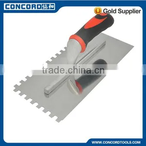 GZ Concord Tools 280*120*0.7mm Stainelss Steel U Notched Plastic Handle Plastering Trowel thumbnail-1