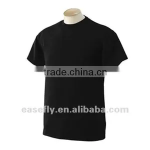 High Quality Round Neck Blank Black 100% Cotton T-shirt(180gsm) thumbnail-1