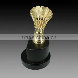 Golden Badminton Shuttlecock Award Black K9 Crystal Base Factory Direct Metal Metal Gold Sport Trophy Cup Quality Choice thumbnail-2