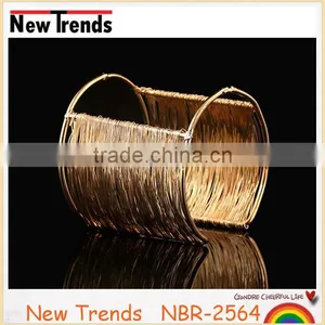 New Design Twist Iron Chain Bangle Wide Iron Wire Open Cuff thumbnail-4
