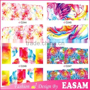 BLE Nail Stciker Beautiful Nail Art Water Printing Nail Wrap C Series thumbnail-1