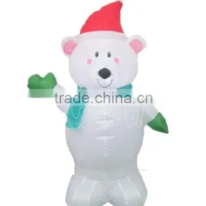 Small Polar Bear Inflatable Family Lighted Christmas Yard Art Decoration thumbnail-1