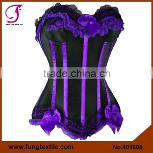 401607 Ladies Sexy Satin Green Body Corset CA thumbnail-4