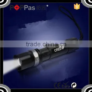 Promotion POPPAS T809 3W XPE Zoomable Bright Rechargeable Aluminium 18650 Battery Led Torch Flashlight thumbnail-1