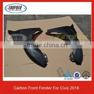 For Civic 2016 Carbon Fiber Front Fenders OEM Style Side Vents Replacement Side Fenders thumbnail-1