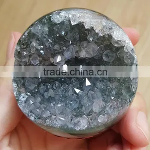 Polished Laughing Clear Crystal Ball Amethyst Geodes Spheres thumbnail-1