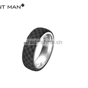 Mens Wedding Band New US Size Carbon Fiber 8mmTungsten Carbide Ring Sample Wedding Ring Designs thumbnail-4