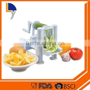 Multifunction Easy-to-use Hand Operated Plastic Spiral Fruit Slicer With Tri-Blade thumbnail-1